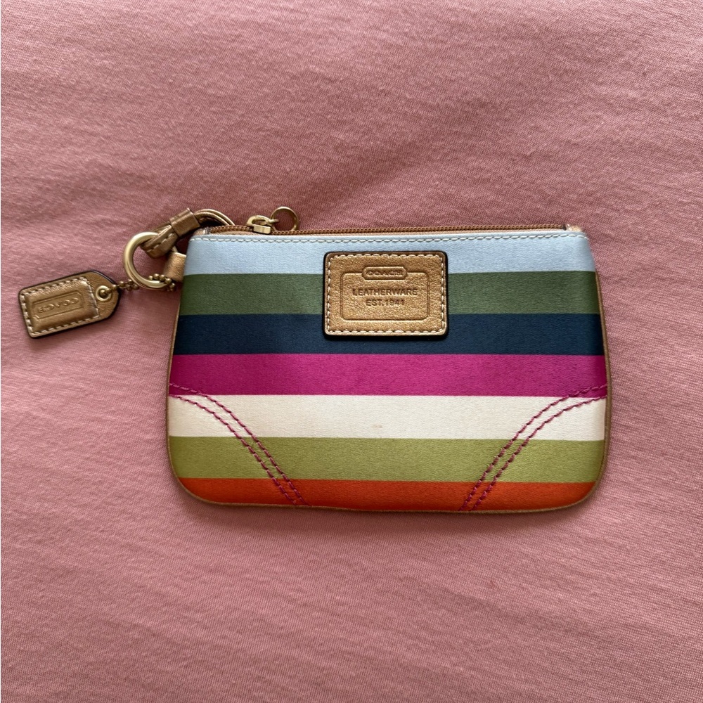 Coach Colorful Striped Wristlet